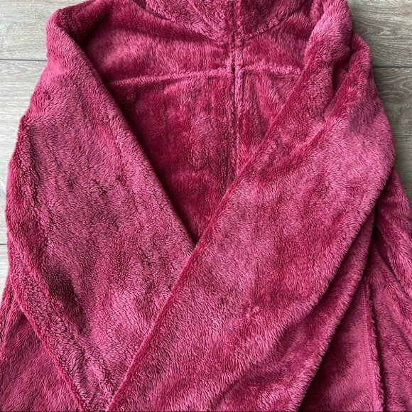 L.L.Bean Vintage Fuzzy Fleece Teddy Jacket  in Burgundy - Picture 9 of 14